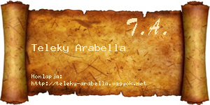 Teleky Arabella névjegykártya